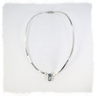 Silver choker with booulder opal